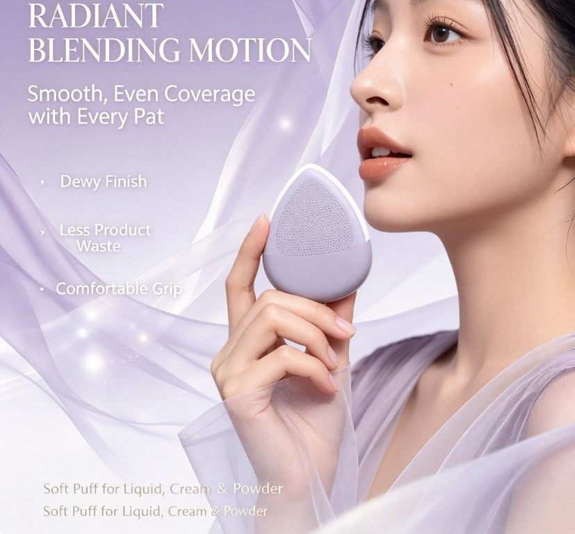 Dual‑Piece Cushion Makeup Pads｜Wet‑Dry Reusable Blending Puffs, Low‑Absorption Formula for Foundation & Facial Powder