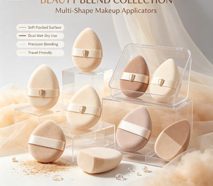 Multi‑Functional Dual‑Purpose Makeup Applicator Kit｜Plush Cushion Puffs for Foundation, Cream and Powder, Professional Wet‑Dry Blending Tools