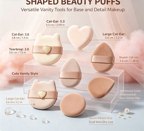 Multi‑Functional Dual‑Purpose Makeup Applicator Kit｜Plush Cushion Puffs for Foundation, Cream and Powder, Professional Wet‑Dry Blending Tools